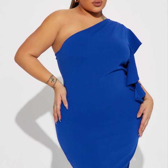 See You At The Yacht Club Midi Dress - Royal Blue - Picture 2 of 3